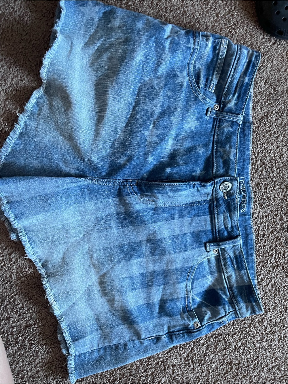 Maurices Blue Star-Print Denim Shorts 16